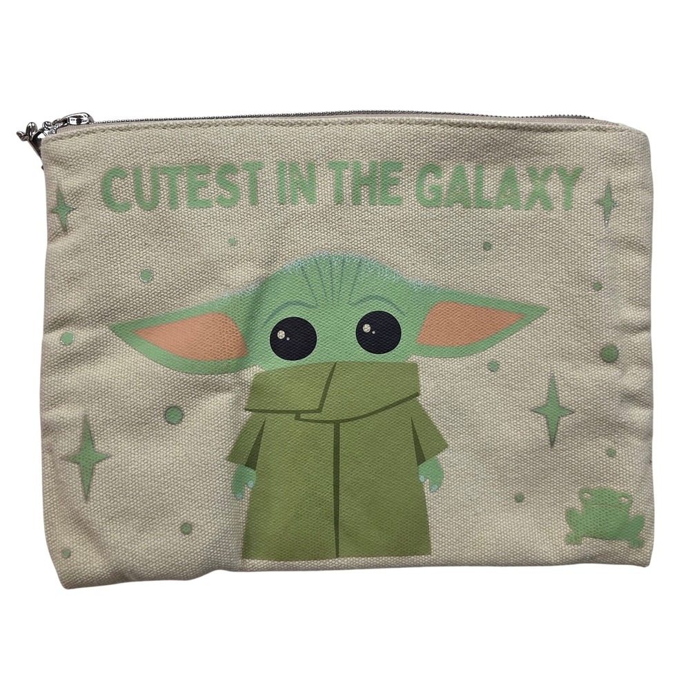 ColourPop Star Wars Mandalorian Grogu Cutest in the Galaxy Makeup Bag Cream